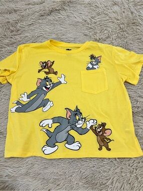 Tom and Jerry Yellow Pocket Tee
